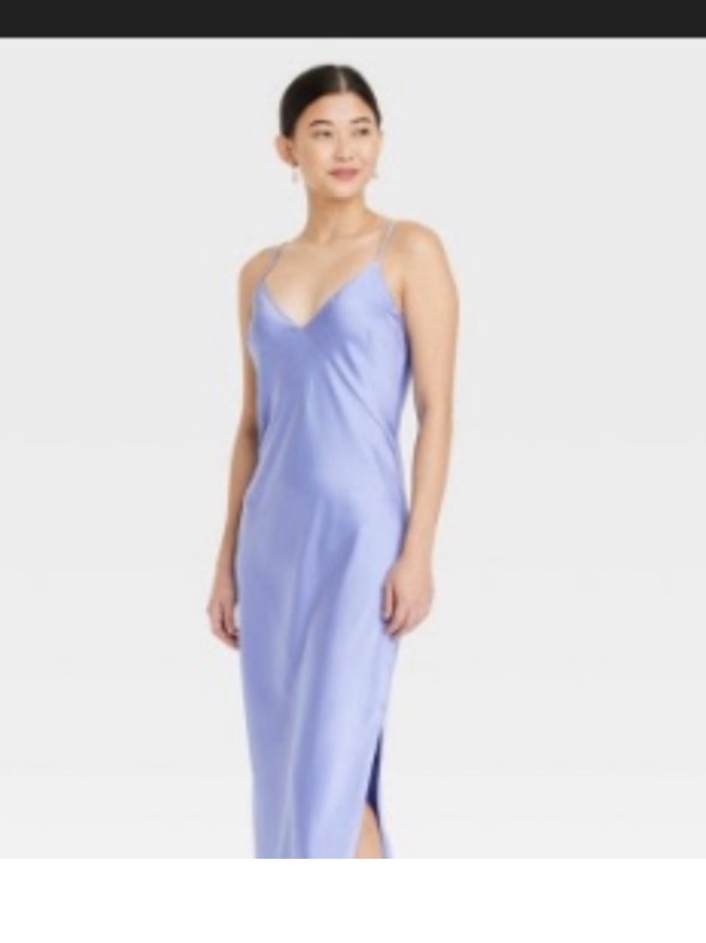a new day Periwinkle Satin Slip Dress with Spaghetti Straps